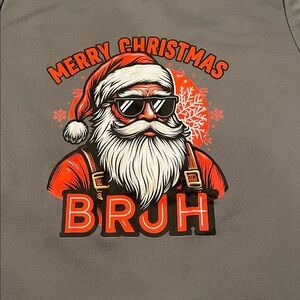 A4 Sportswear Gray 'Merry Christmas BRUH' T-Shirt, Size Youth Large